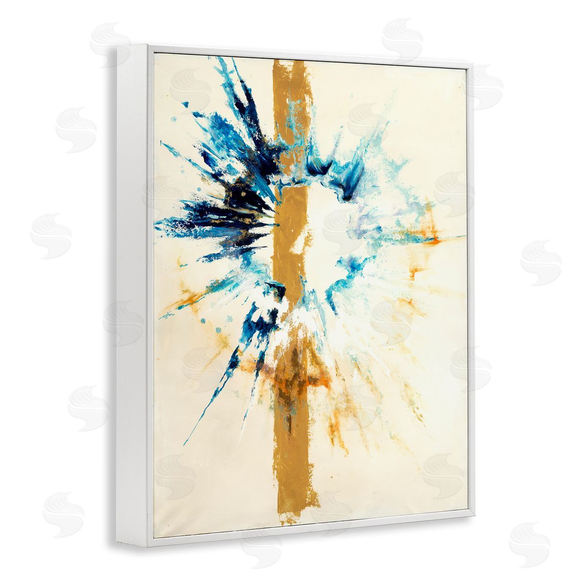 Celestial Abstract Painting White Frame Print Wall Art, Home Decor by Dina D'Argo