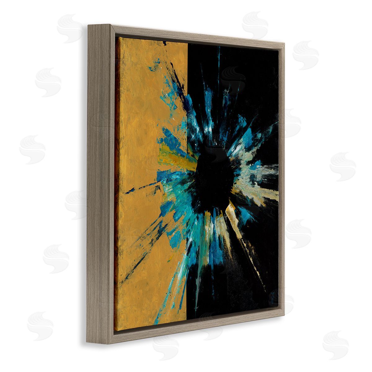 Cosmic Abstract Painting Brown Floating Frame Canvas Wall Art, Home Decor by Dina D'Argo