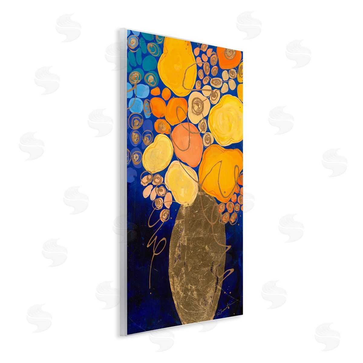 Bunches of Happy Yellow Wood Plaque Wall Art, Home Decor by Ruth Fromstein