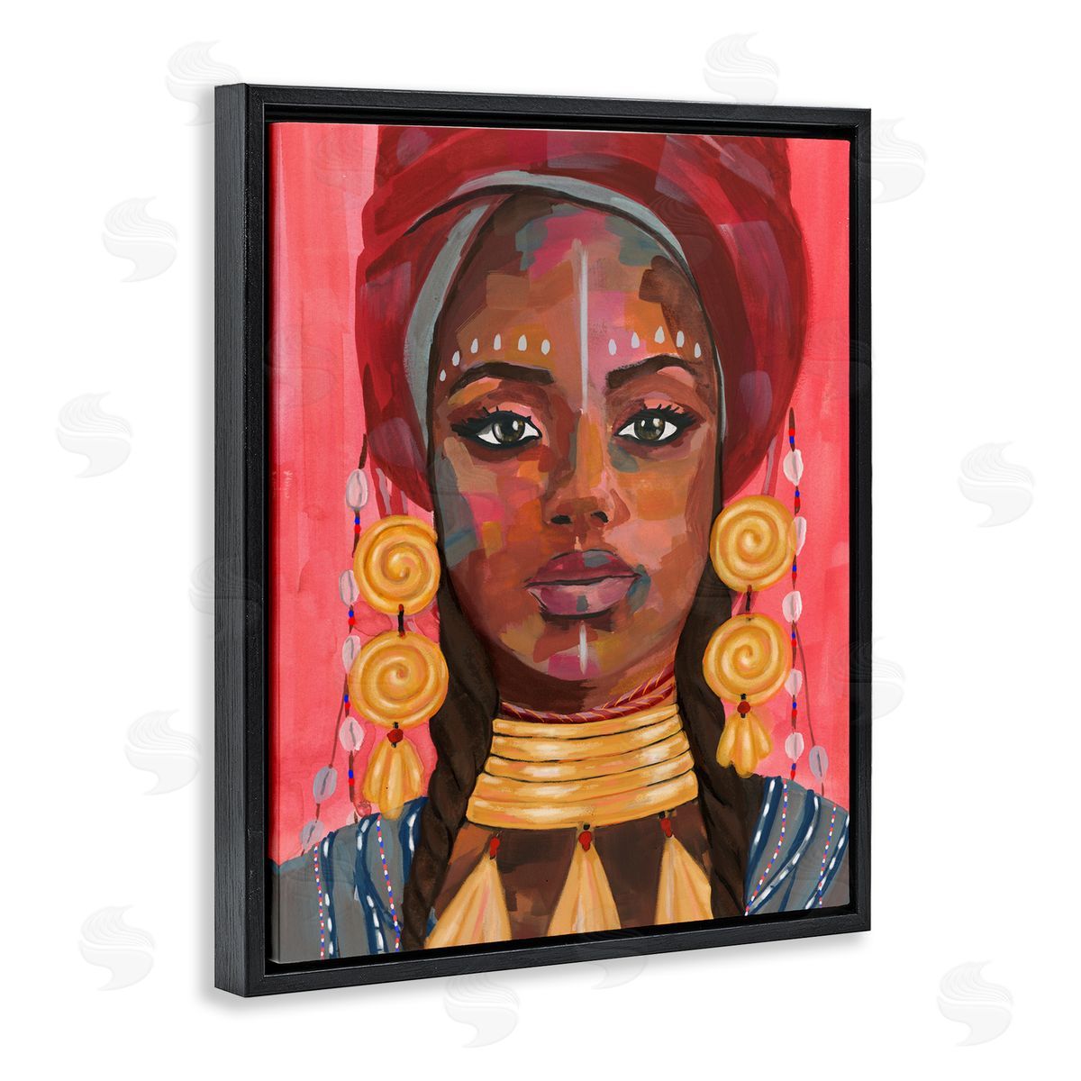 Ornament Empress Portrait Black Floating Frame Canvas Wall Art, Home Decor by Annie Warren