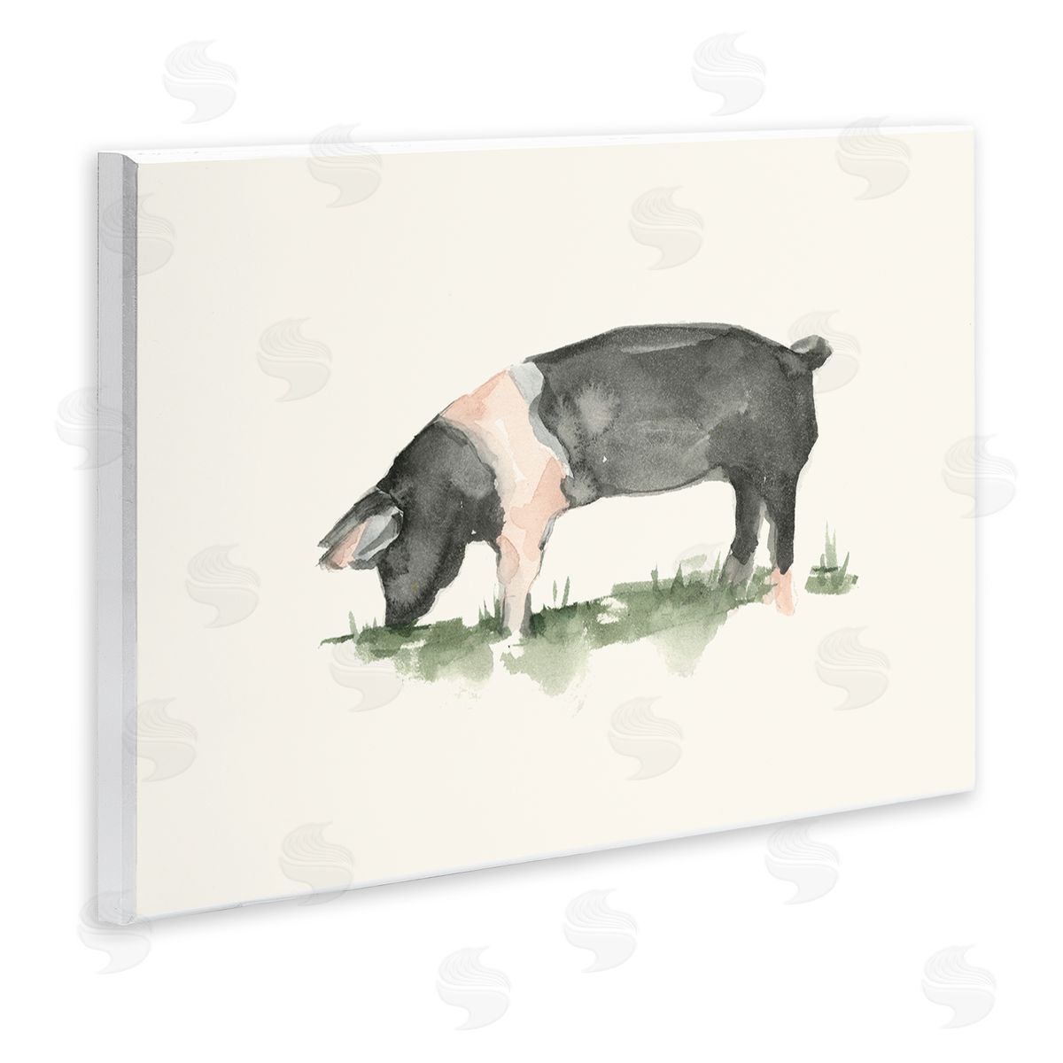 Grazing Farm Animal Hog Wood Plaque Wall Art, Home Decor by Ethan Harper