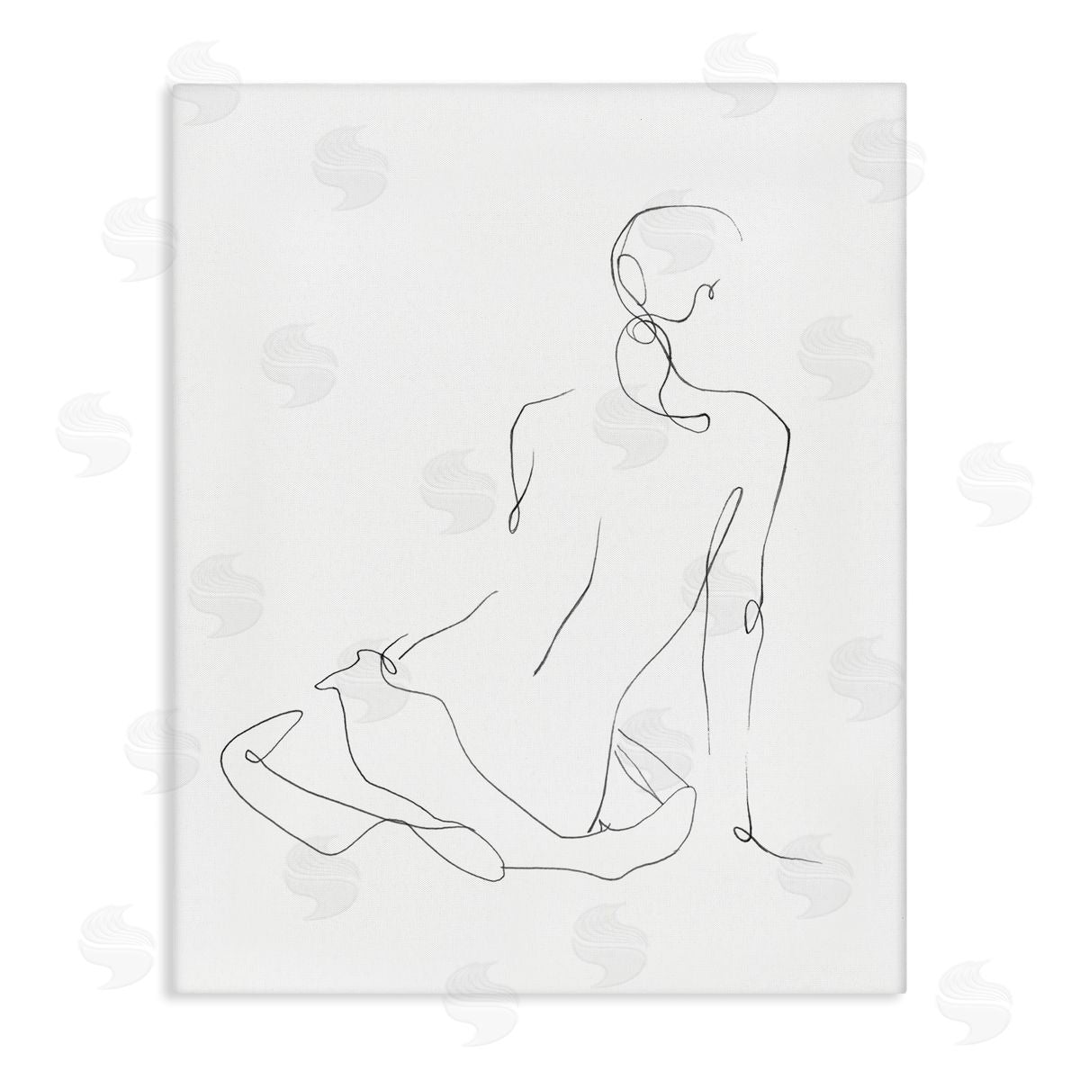 Gestural Contour Left Canvas Wall Art, Home Decor by Ethan Harper
