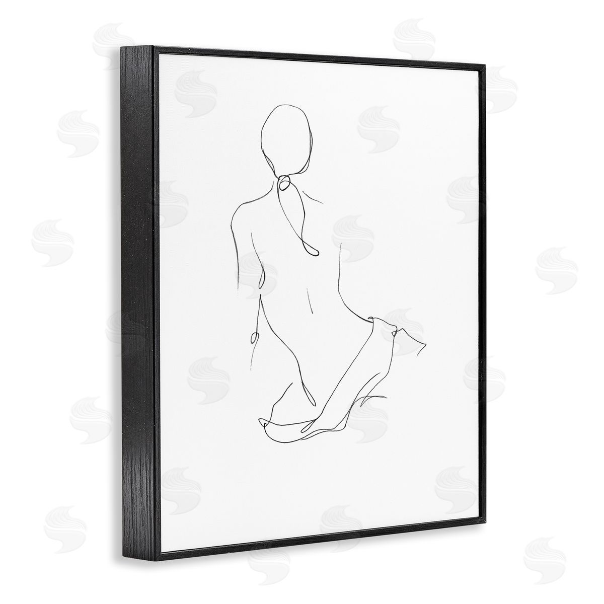 Gestural Contour Right Black Frame Print Wall Art, Home Decor by Ethan Harper