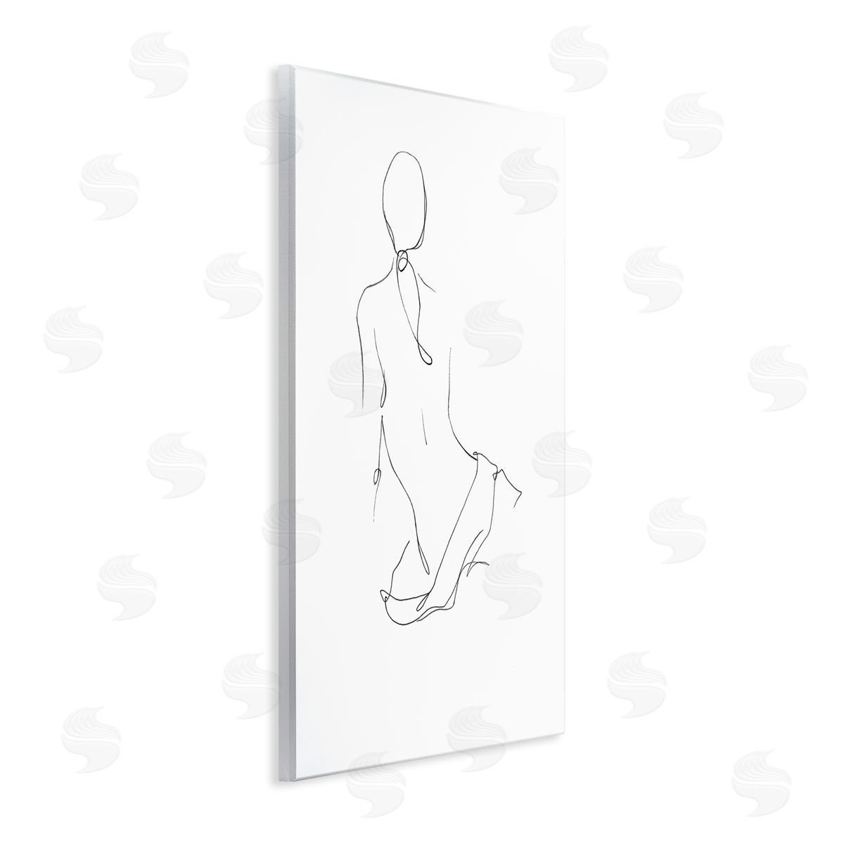 Gestural Contour Right Wood Plaque Wall Art, Home Decor by Ethan Harper