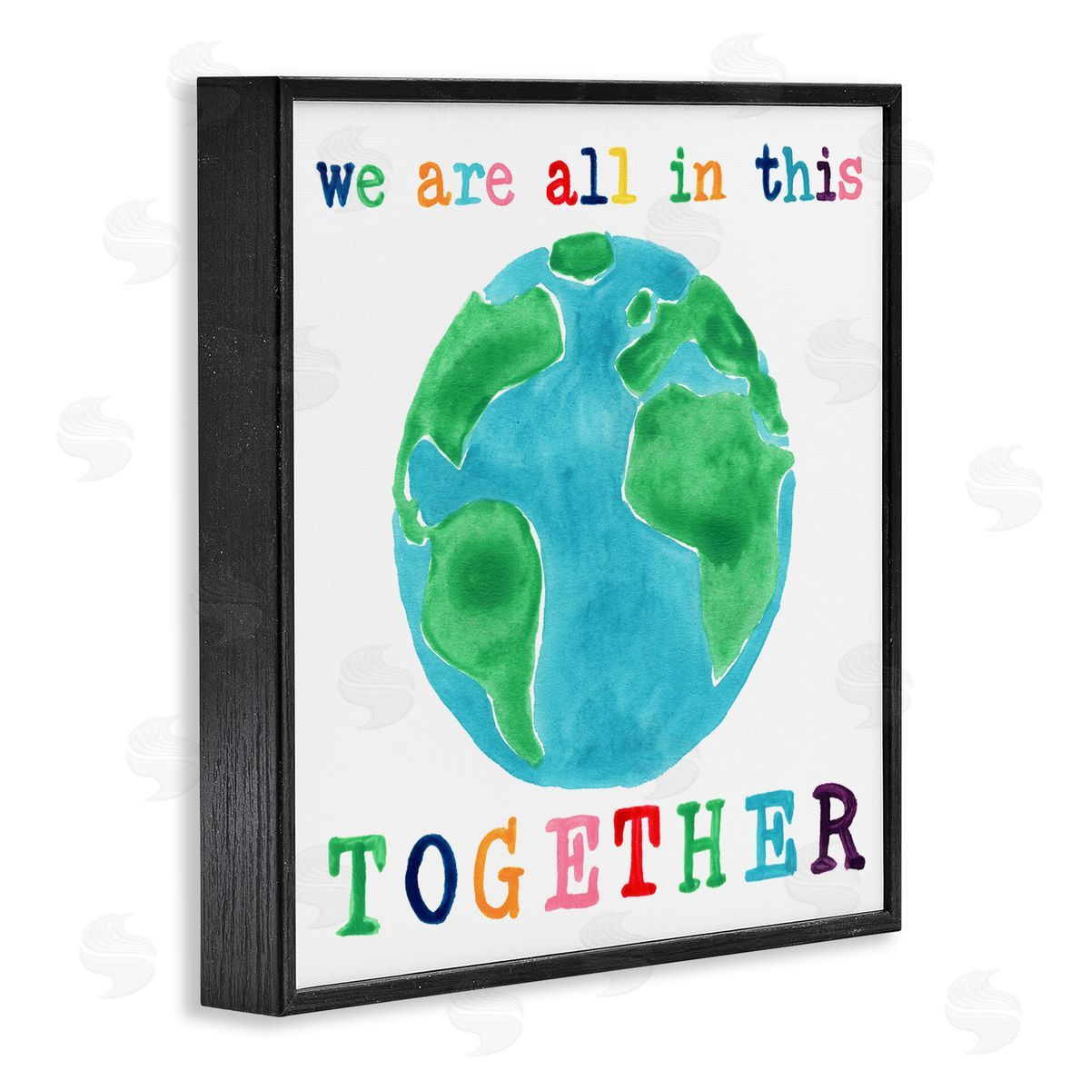 Colorful In This Together Black Frame Print Wall Art, Home Decor by June Erica Vess