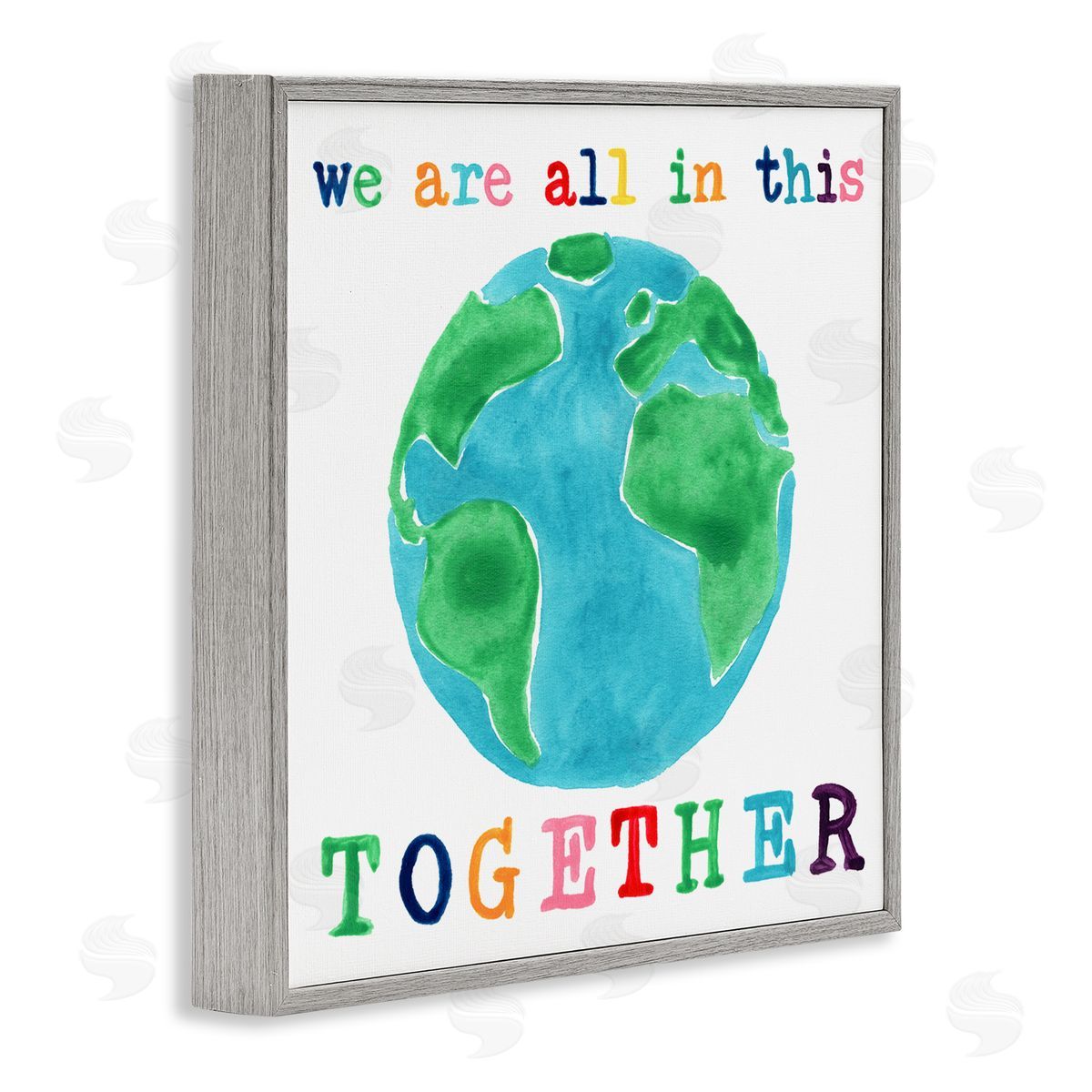 Colorful In This Together Grey Frame Print Wall Art, Home Decor by June Erica Vess