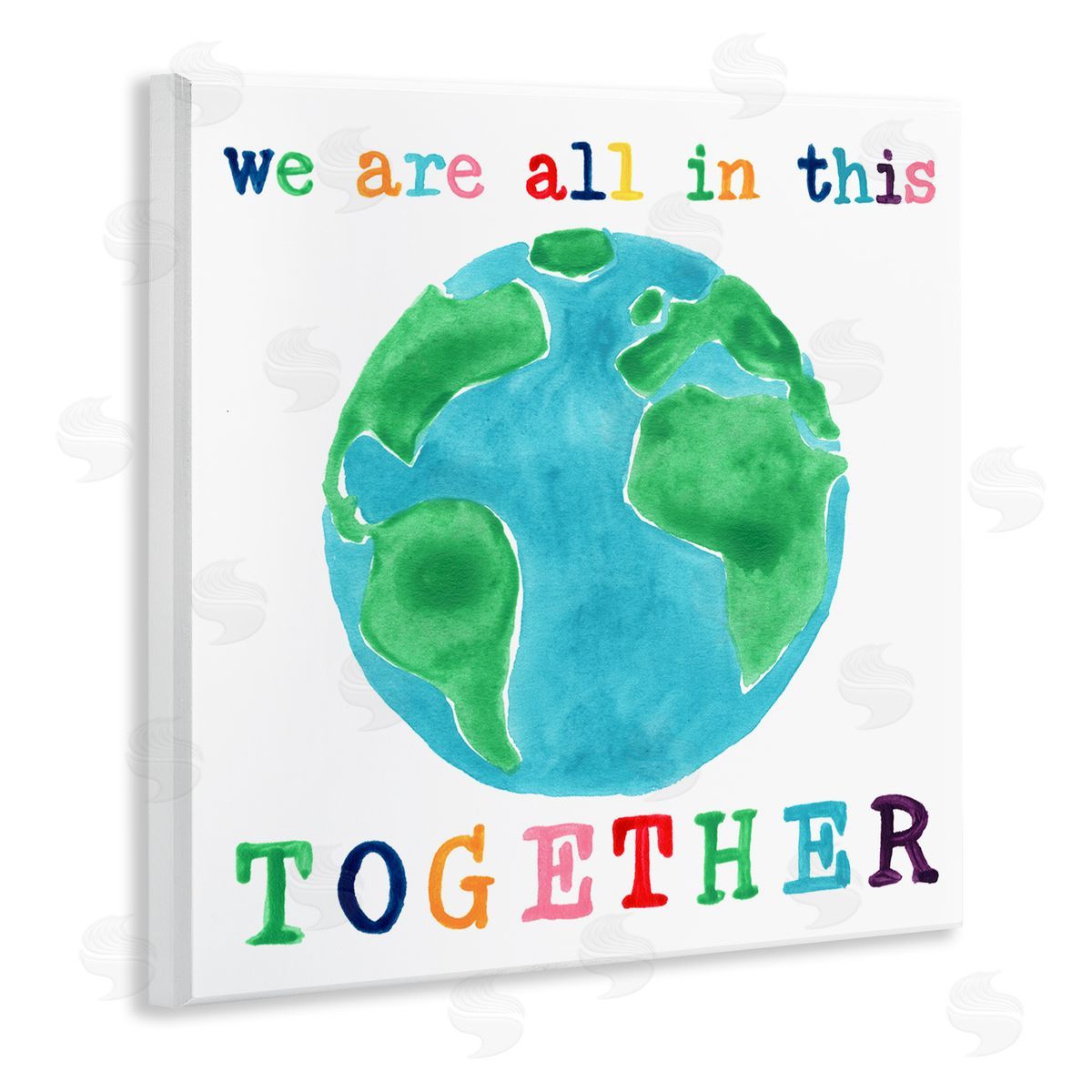 Colorful In This Together Wood Plaque Wall Art, Home Decor by June Erica Vess