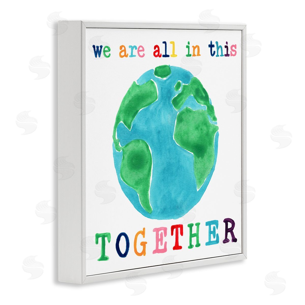 Colorful In This Together White Frame Print Wall Art, Home Decor by June Erica Vess