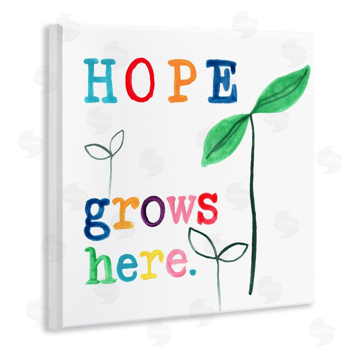 Hope Grows Here Colorful Wood Plaque Wall Art, Home Decor by June Erica Vess