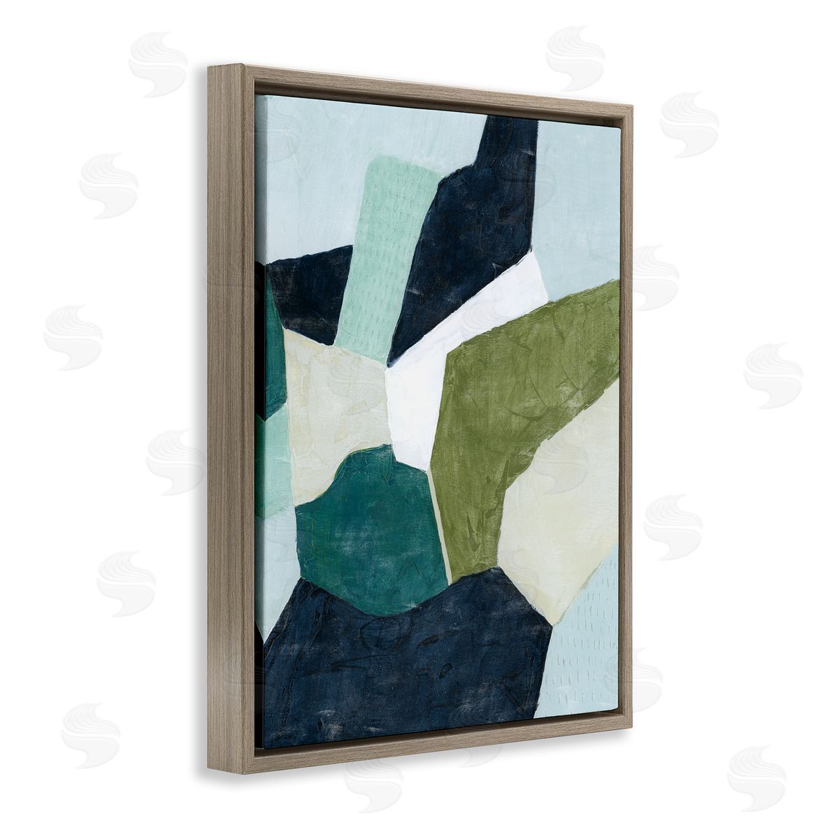 Dirty Martini Abstract Design Brown Floating Frame Canvas Wall Art, Home Decor by Grace Popp