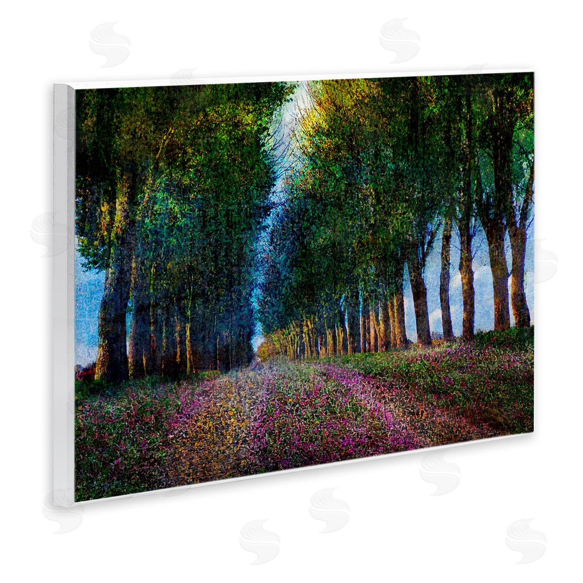 Row of Trees Provence Wood Plaque Wall Art, Home Decor by Chris Vest