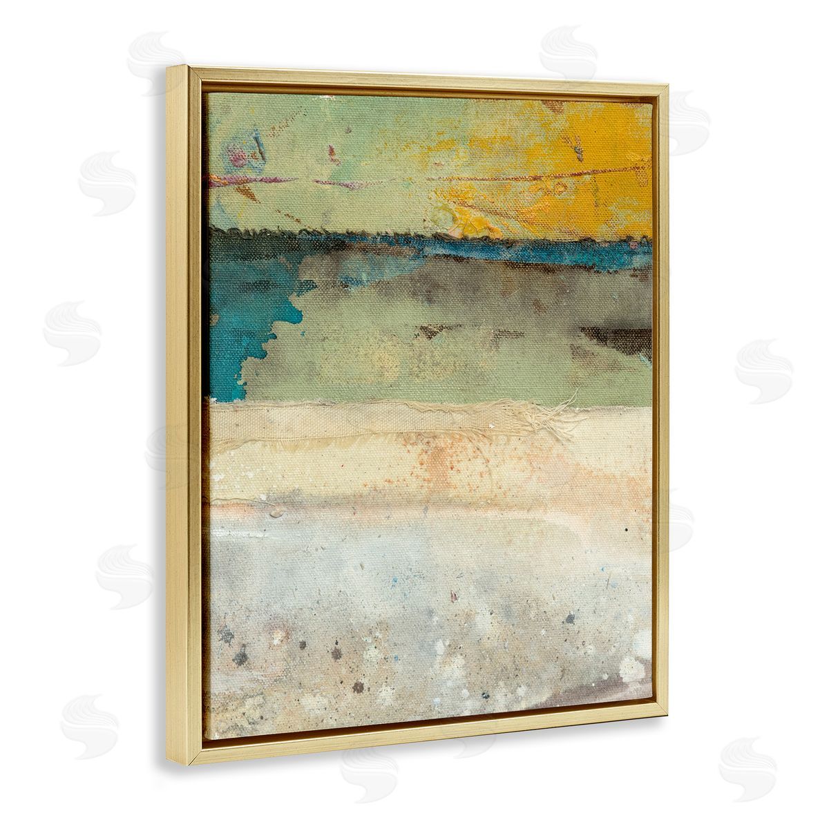 Broken to Beautiful Painting Gold Floating Frame Canvas Wall Art, Home Decor by Erin Ashley