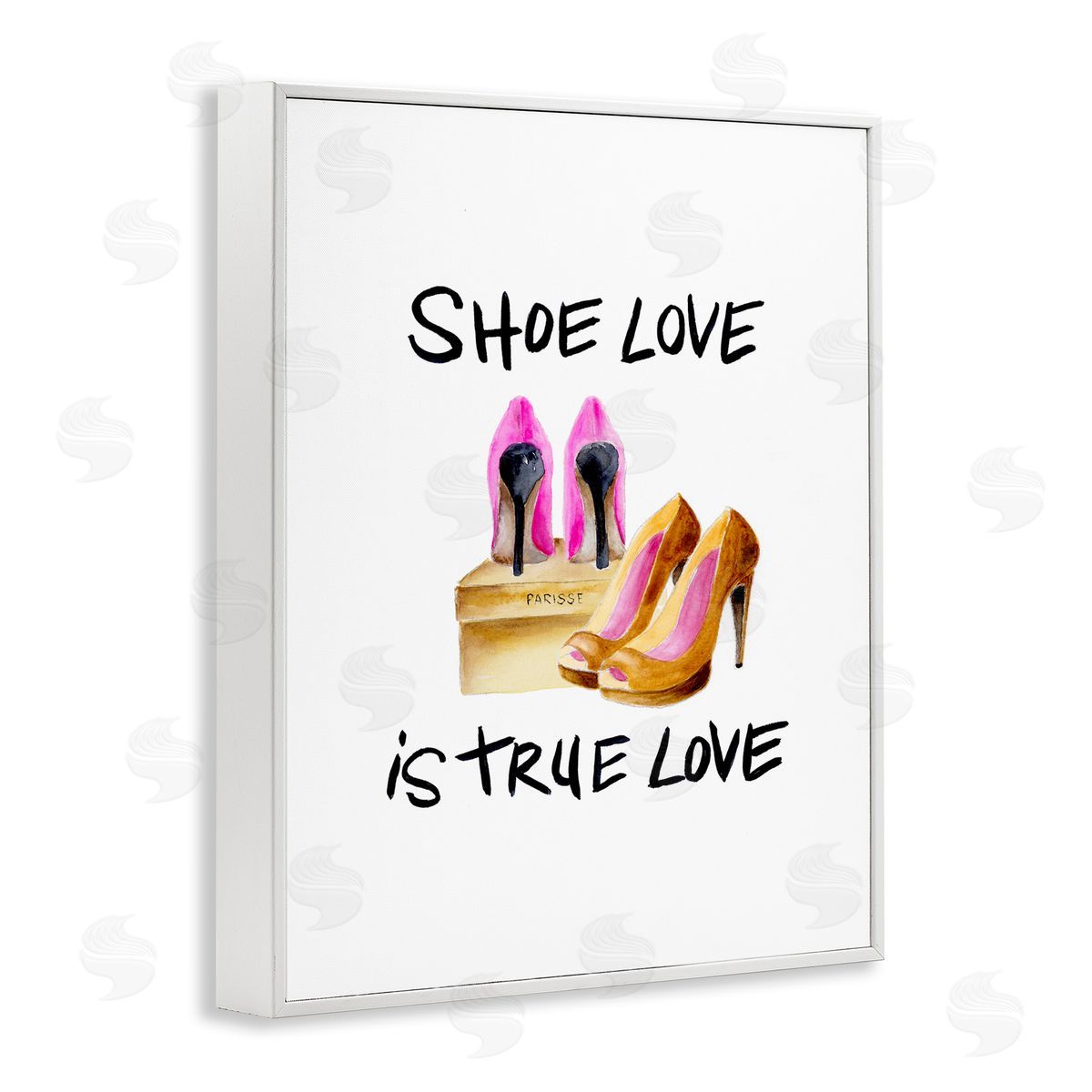 Regina Moore Shoe Love True Love Phrase White Framed Giclee Wall Art
