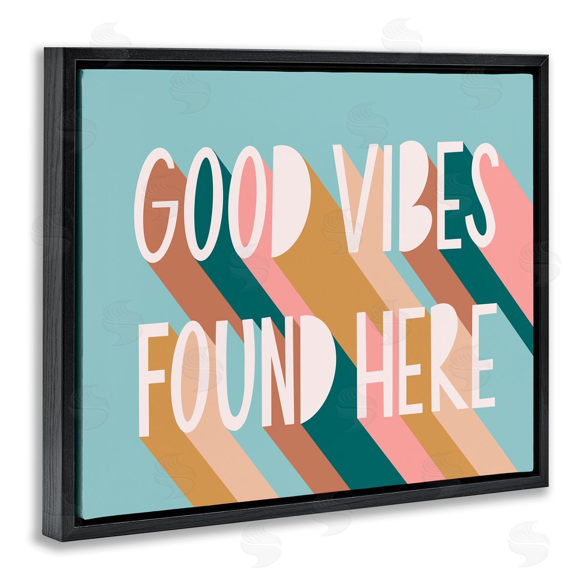 Amanda Houston Good Vibes Found Here Color Pop Black Floater Frame Canvas Art