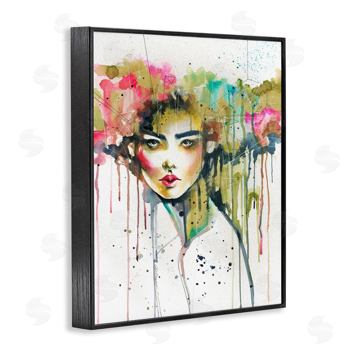 Elisaveta Stoilova Colorful Female Crown Portrait Black Framed Giclee Wall Art