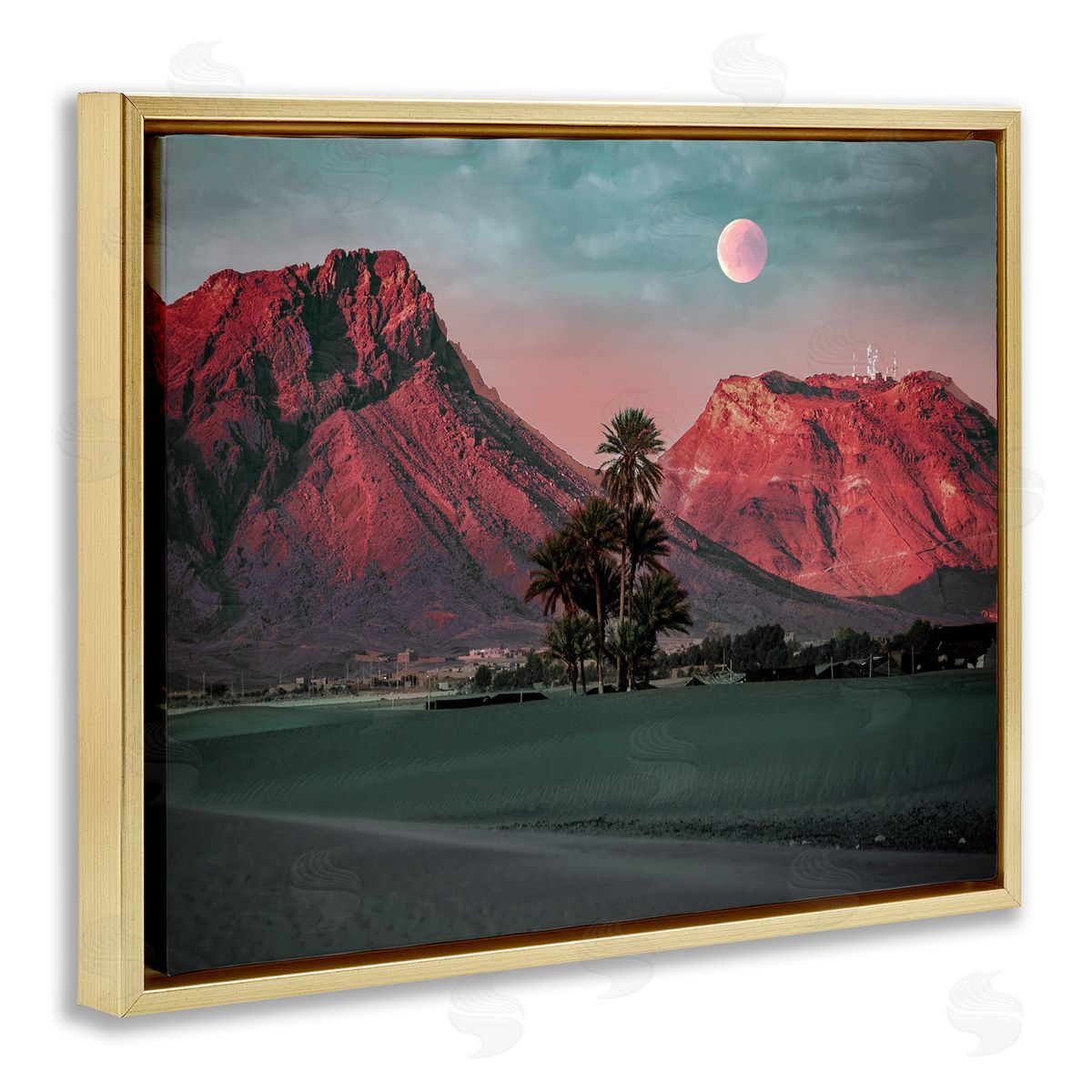 Ziwei Li Desert Canyon Warm Color Landscape Gold Floater Frame Canvas Art