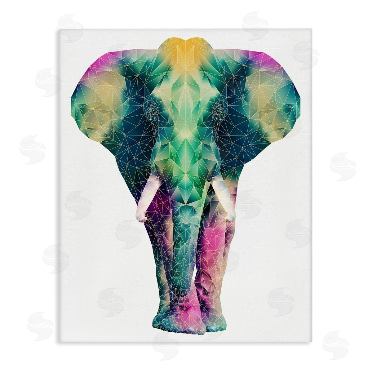Elisaveta Stoilova Geometric Multi-Color Elephant Canvas Wall Art