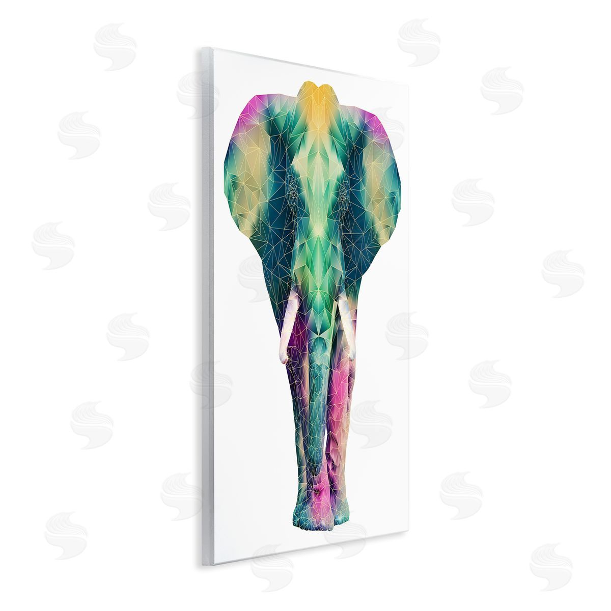 Elisaveta Stoilova Geometric Multi-Color Elephant Wall Plaque Art