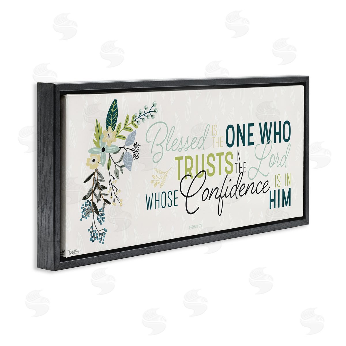 Gigi Louise Confidence is in Him Faith Quote Black Floater Frame Canvas Art