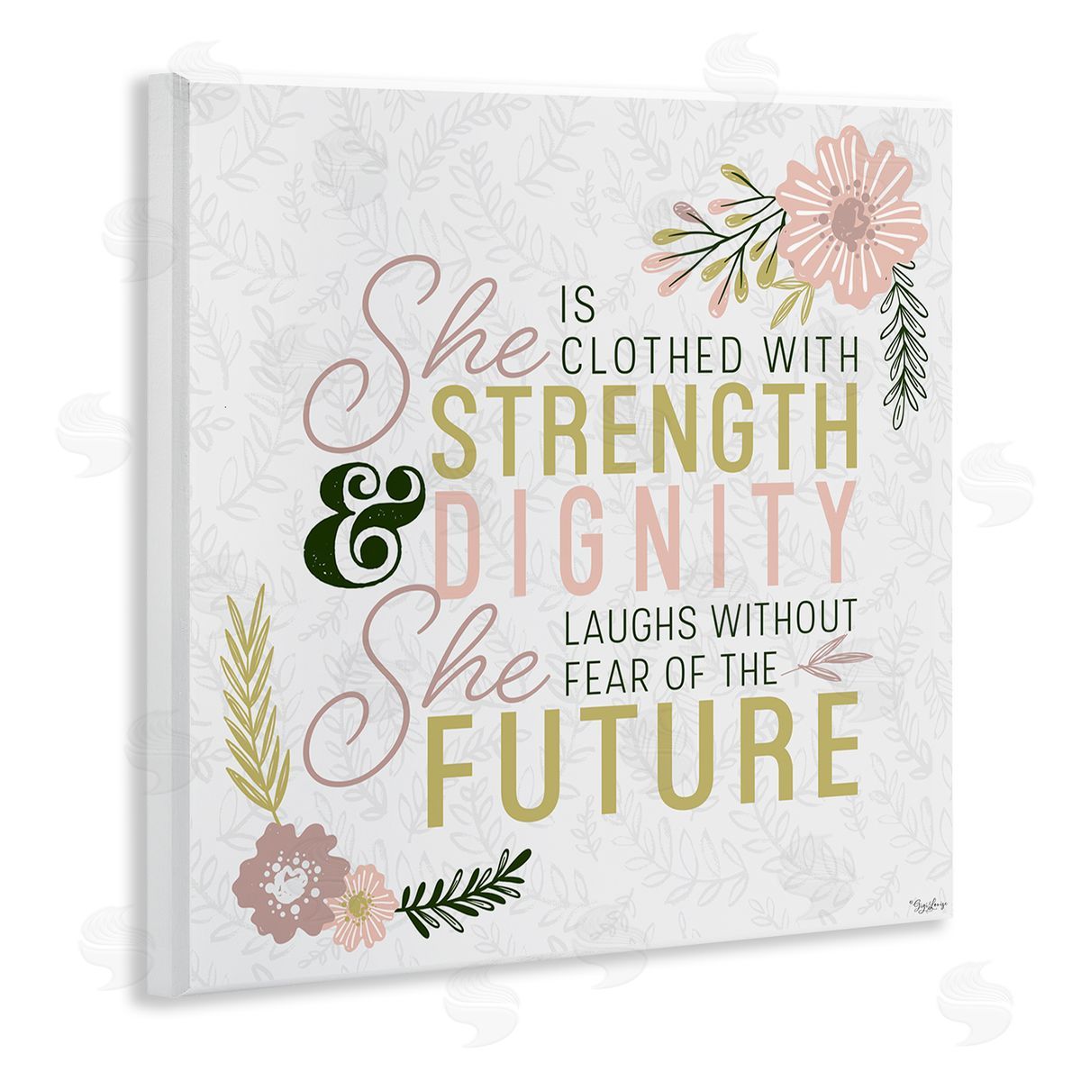 Gigi Louise She's Clothed with Strength Florals Wall Plaque Art