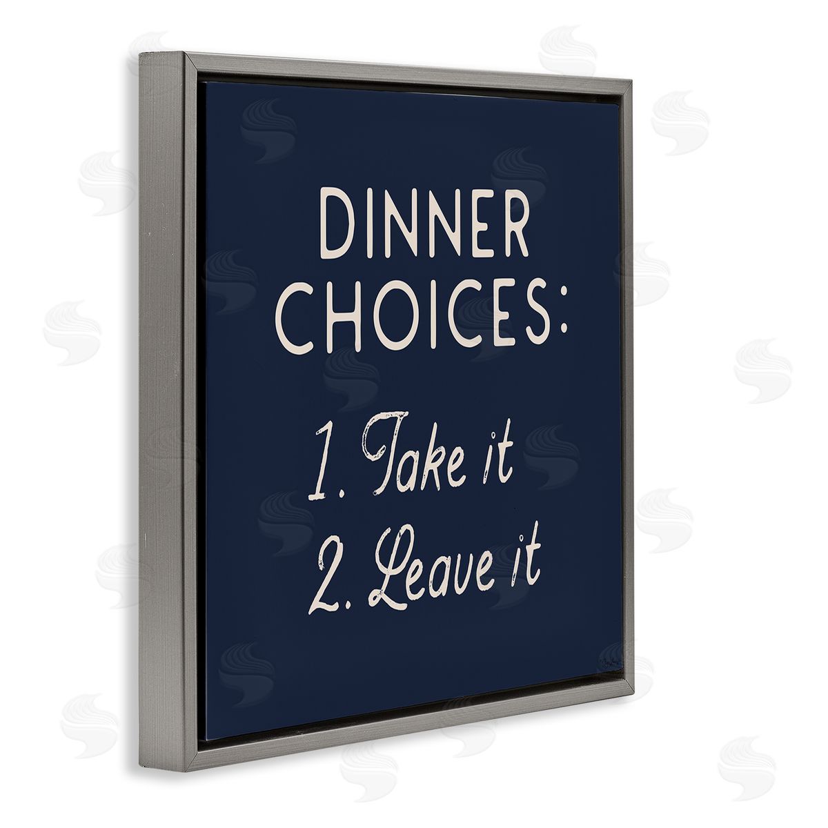 Gigi Louise Dinner Choices Take or Leave It Gray Floater Frame Canvas Art