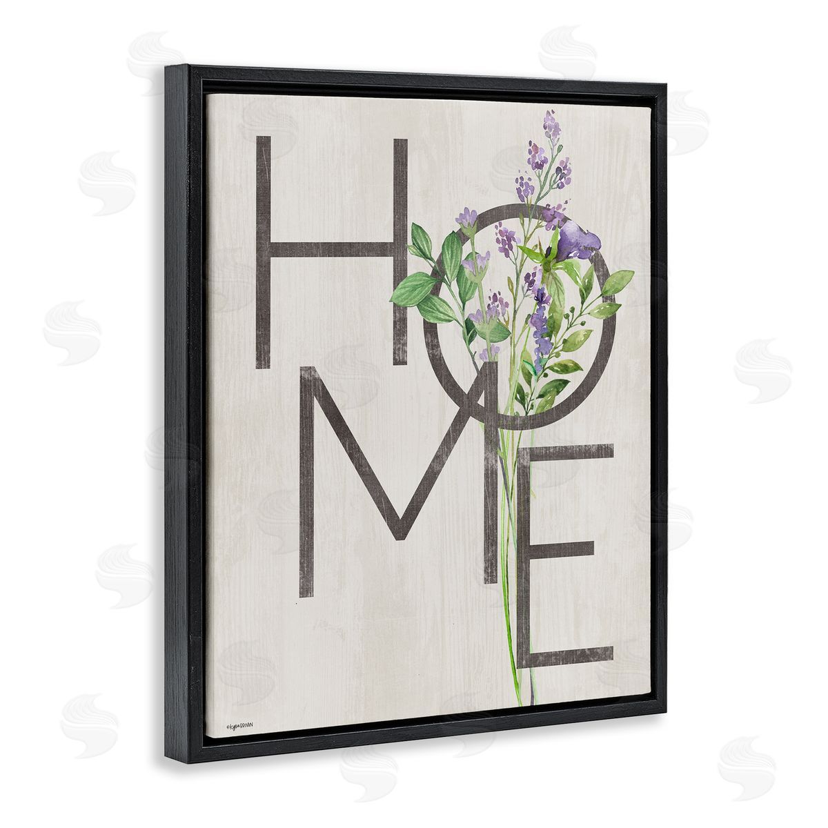 Lady Louise Designs Rustic Home Purple Lavender Black Floater Frame Canvas Art