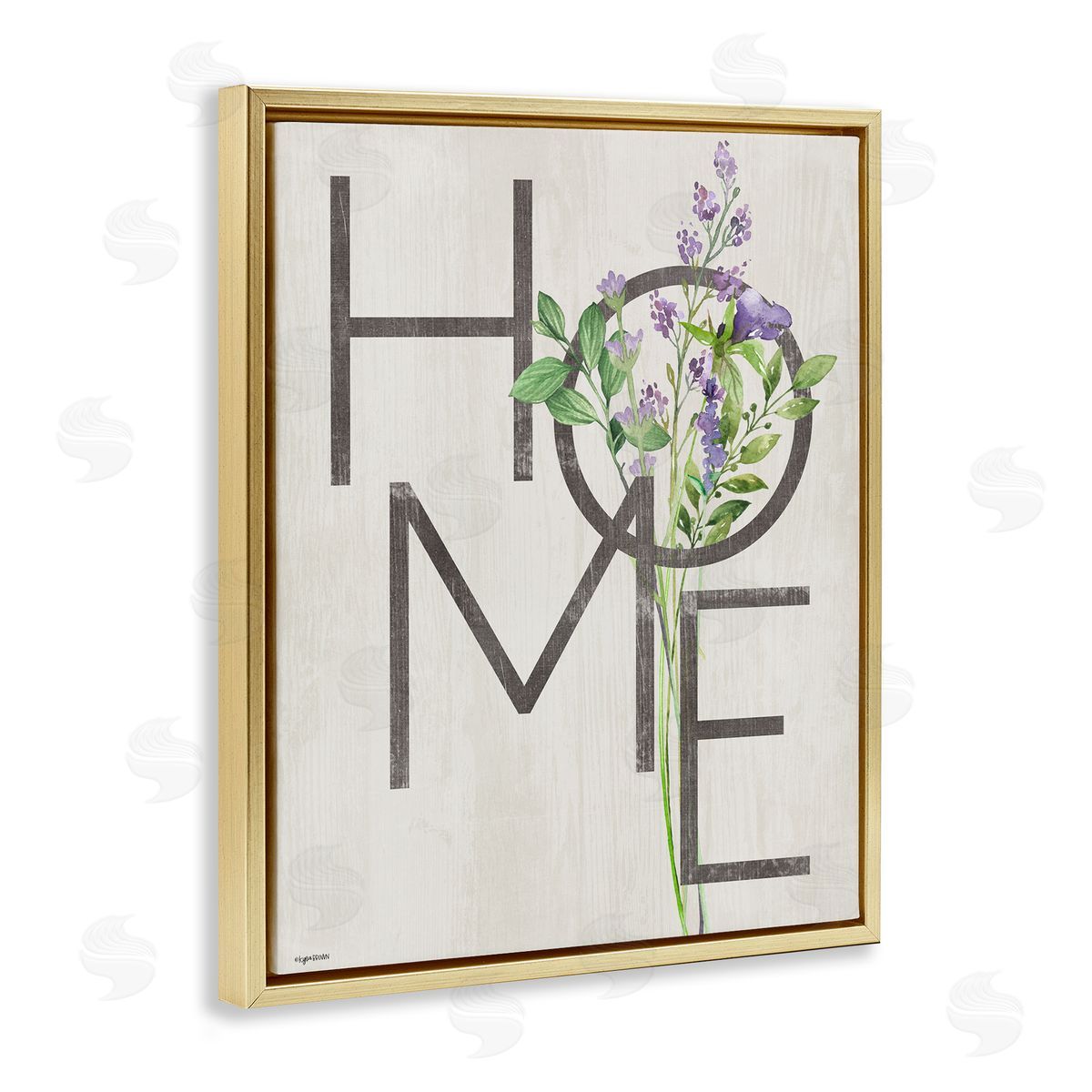 Lady Louise Designs Rustic Home Purple Lavender Gold Floater Frame Canvas Art