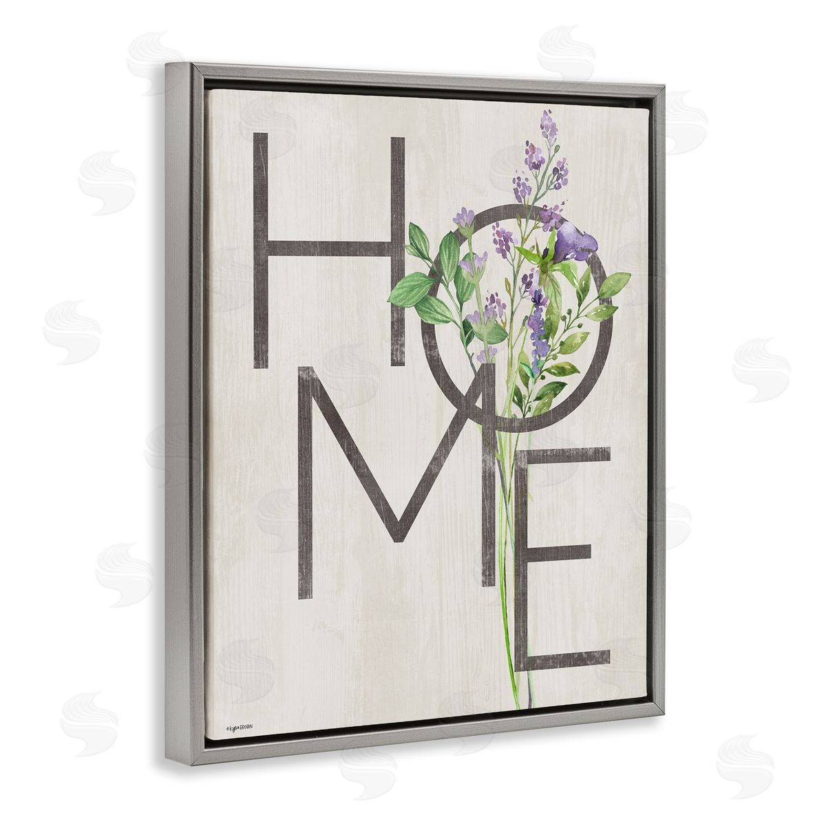 Lady Louise Designs Rustic Home Purple Lavender Gray Floater Frame Canvas Art