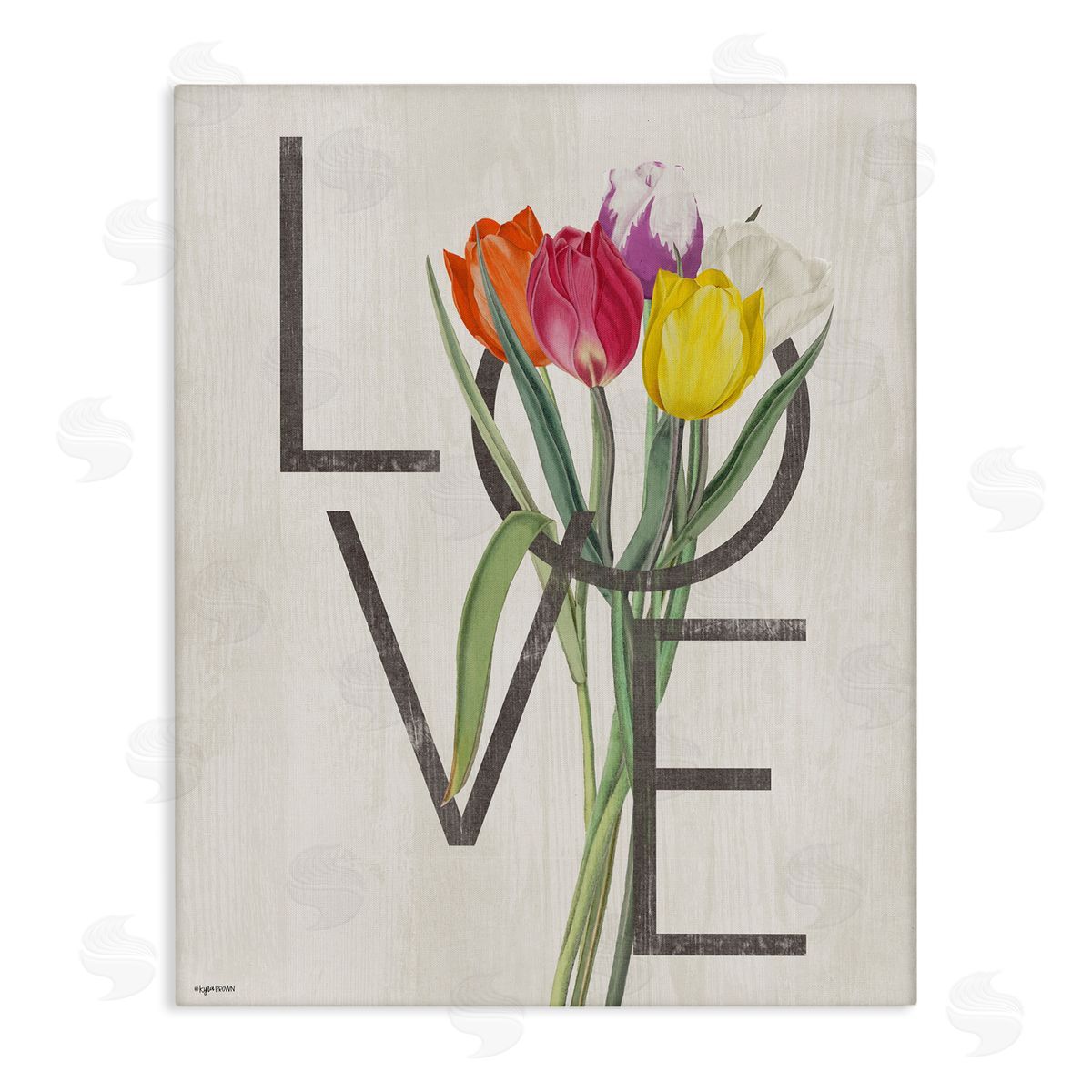 Lady Louise Designs Rustic Love Colorful Farm Tulips Canvas Wall Art