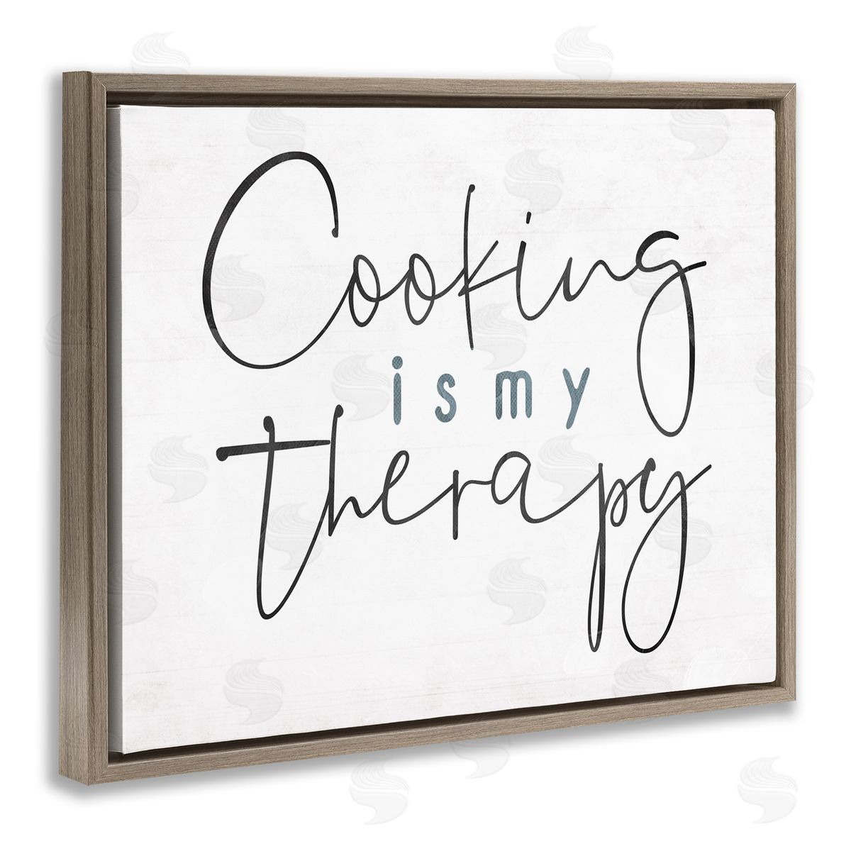 Milli Villa Cooking Is My Therapy Black White Brown Floater Frame Canvas Art