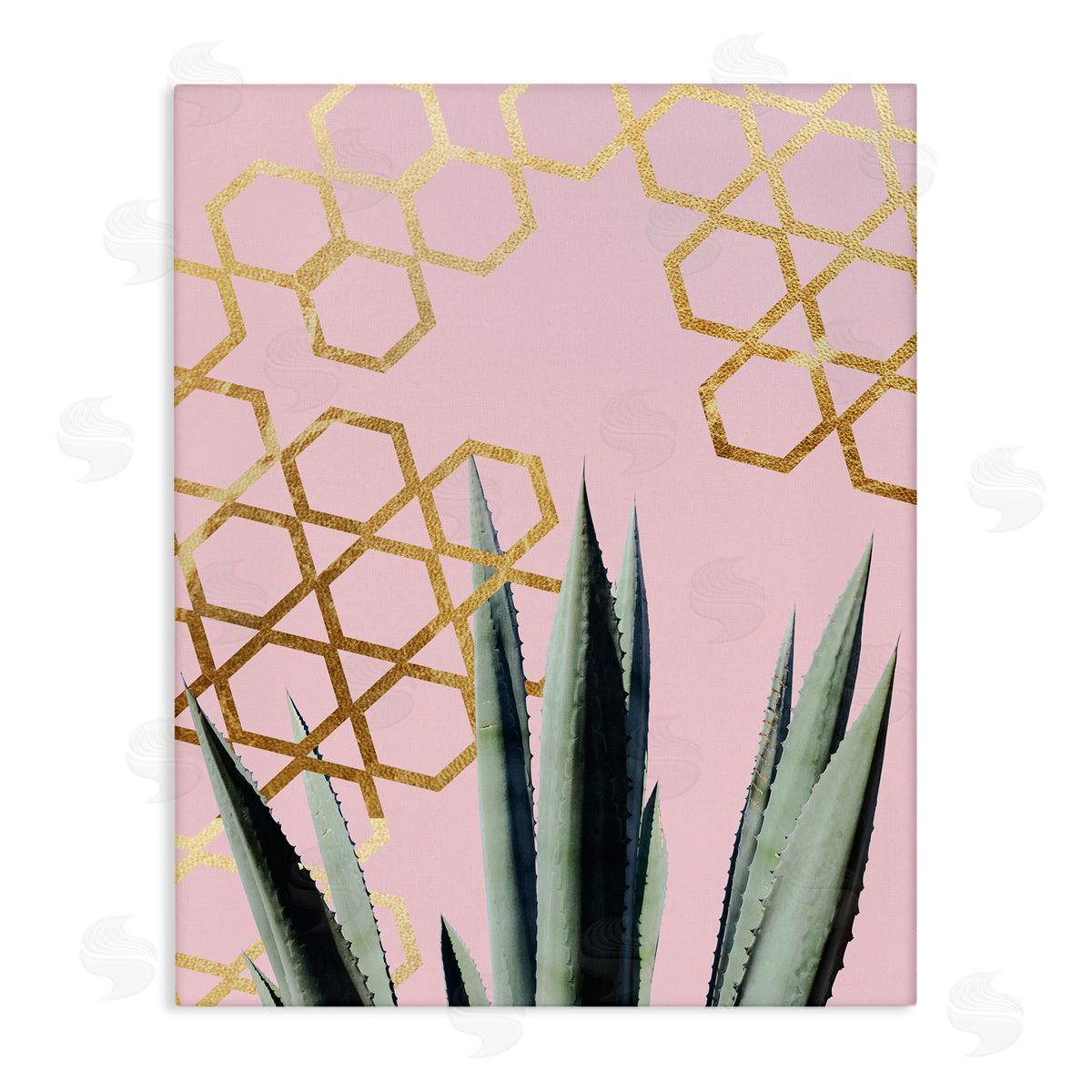 Stupell Studio Abstract Pink Geometric Pattern Cacti Canvas Wall Art