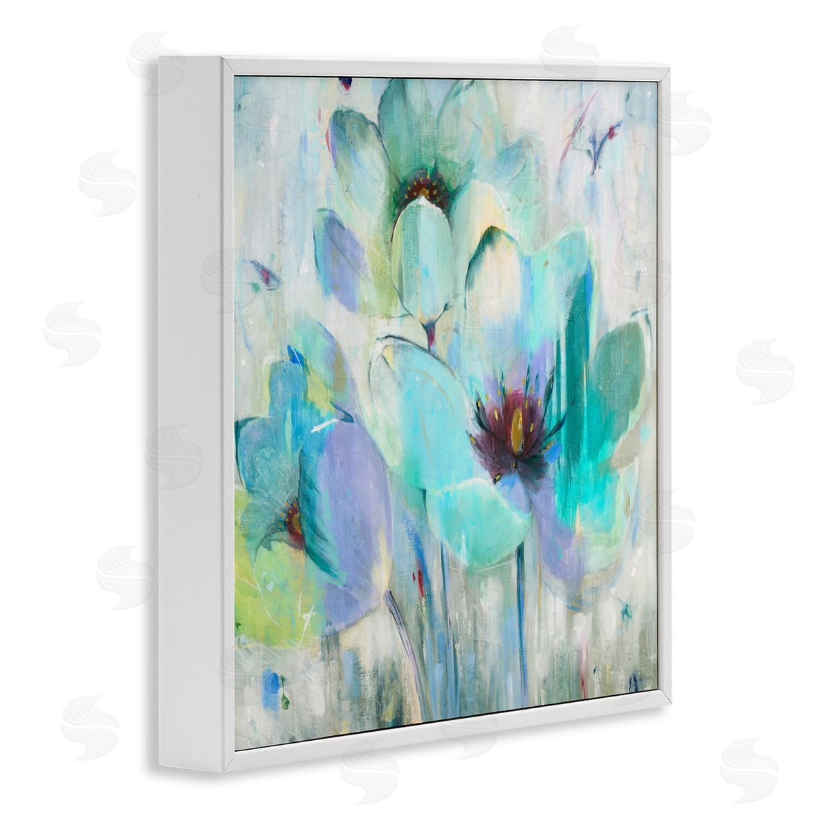Jill Martin Blue Lily Abstraction Rustic Charm White Framed Giclee Wall Art