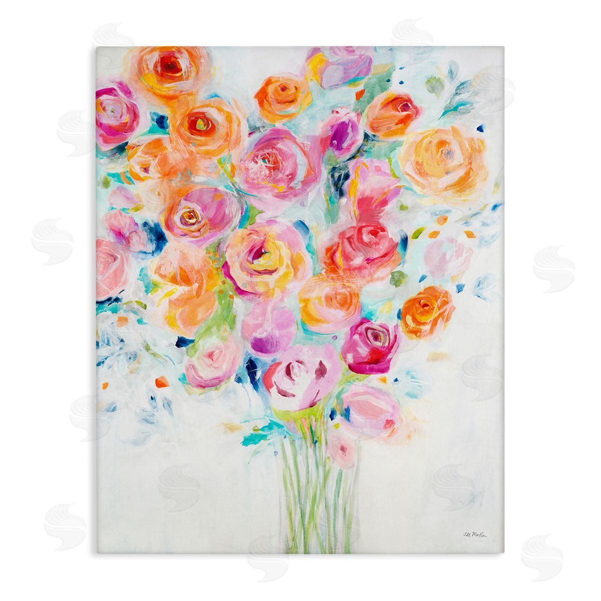Jill Martin Festive Spring Florals Curved Petals Canvas Wall Art