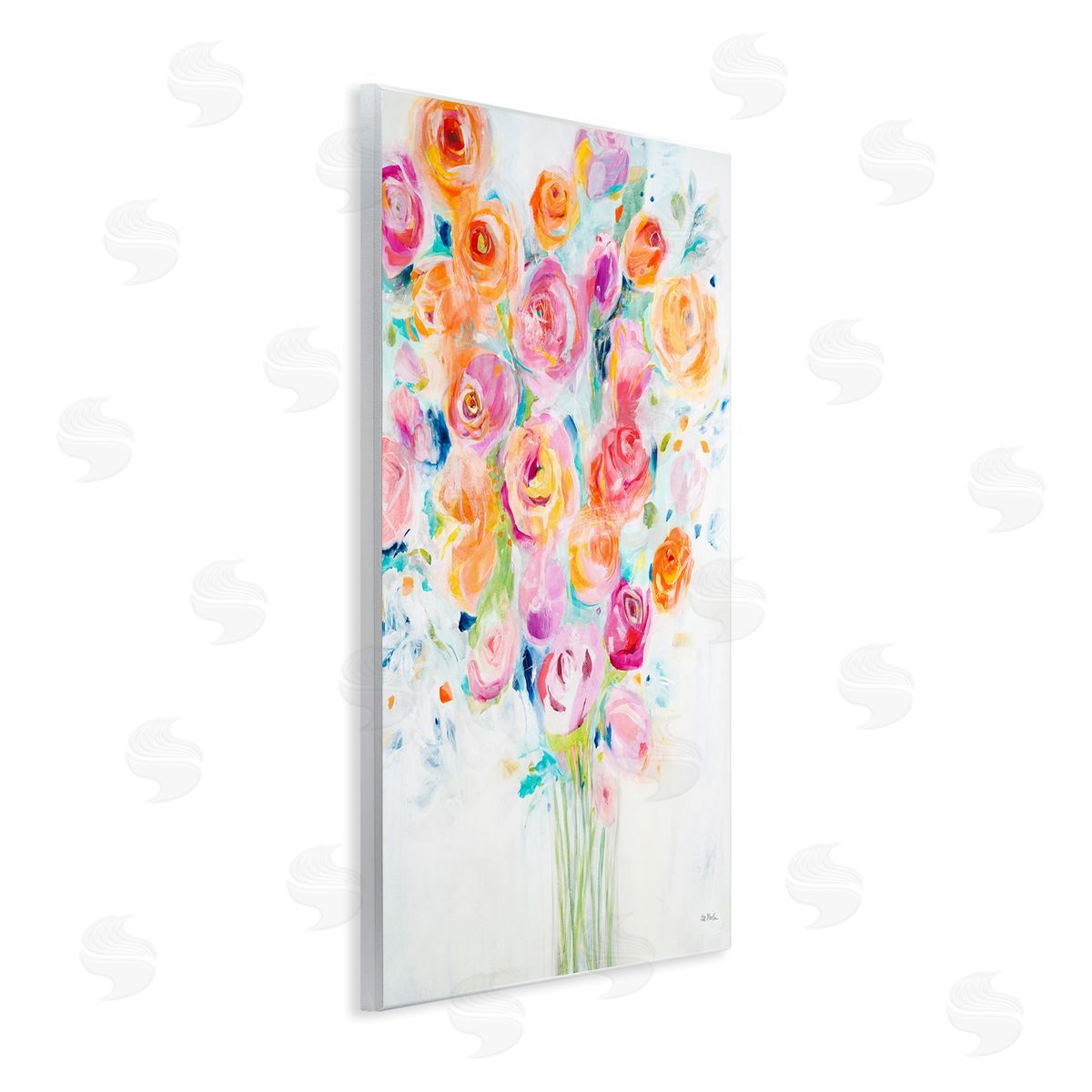Jill Martin Festive Spring Florals Curved Petals Wall Plaque Art