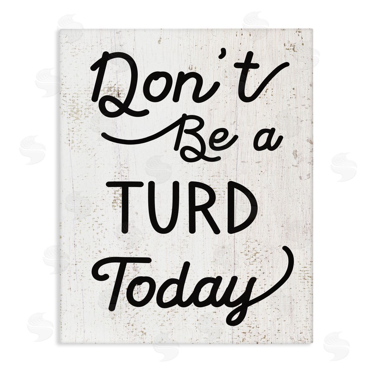 Stupell Studio Don't Be A Turd Funny Distressed Canvas Wall Art