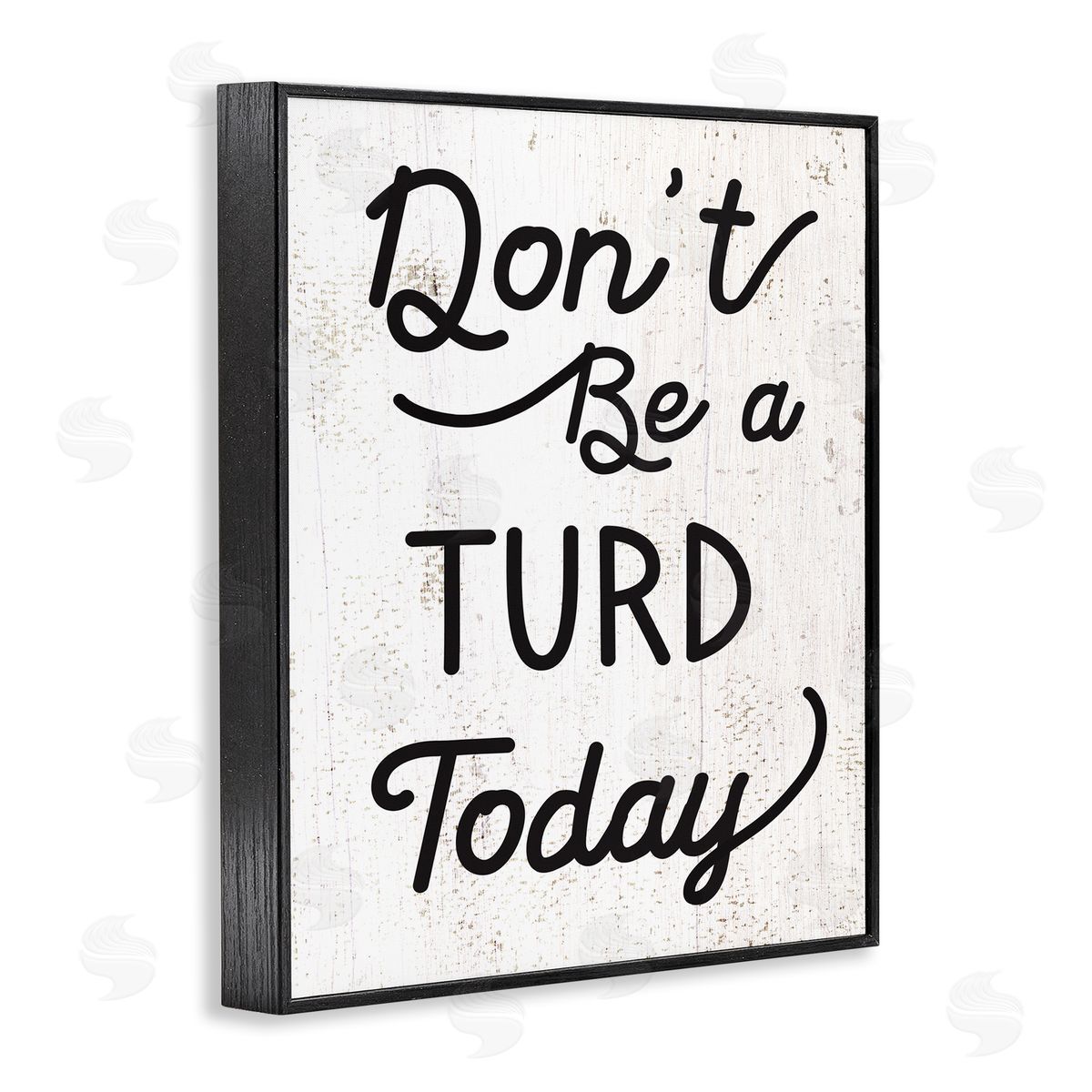 Stupell Studio Don't Be A Turd Funny Distressed Black Framed Giclee Wall Art