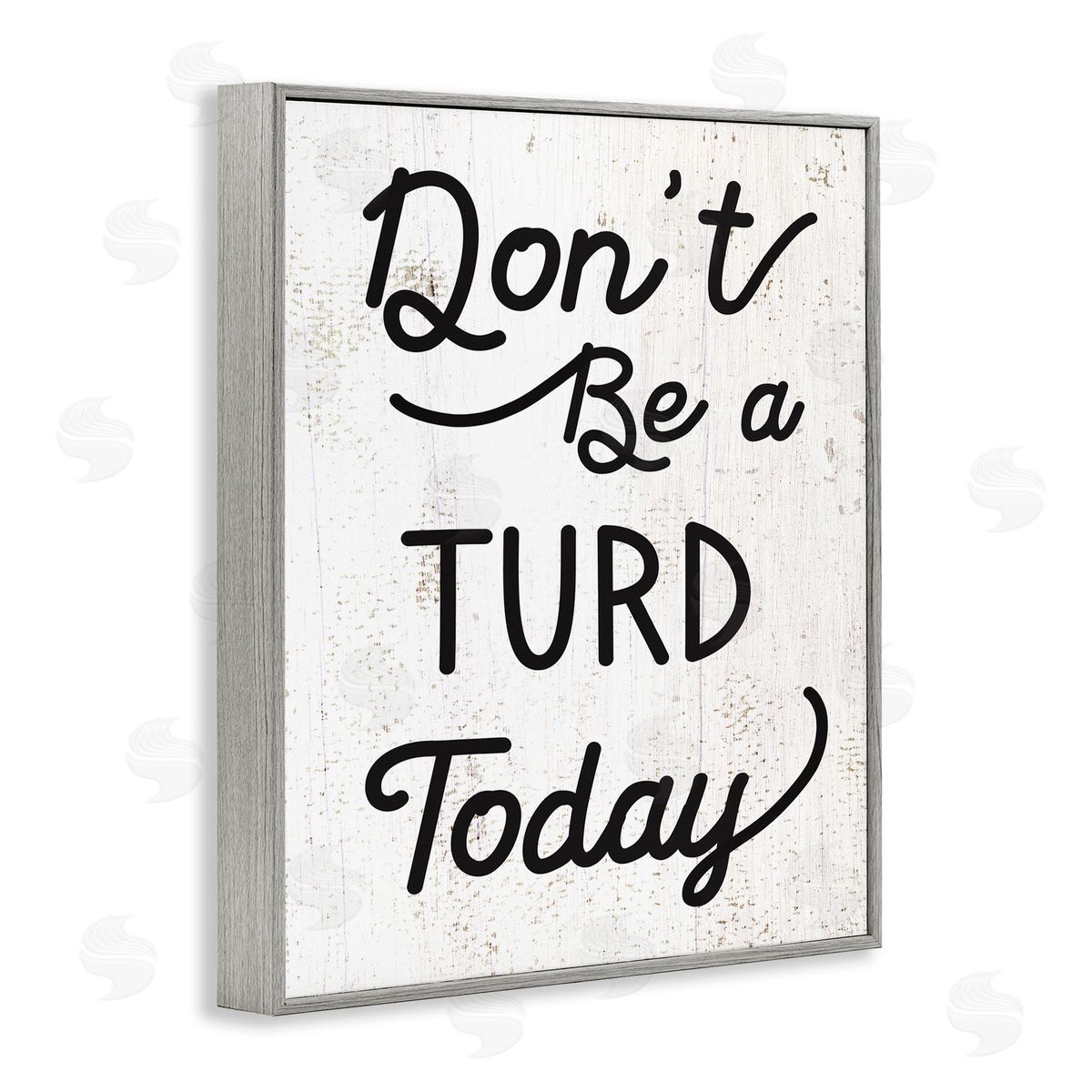 Stupell Studio Don't Be A Turd Funny Distressed Gray Framed Giclee Wall Art