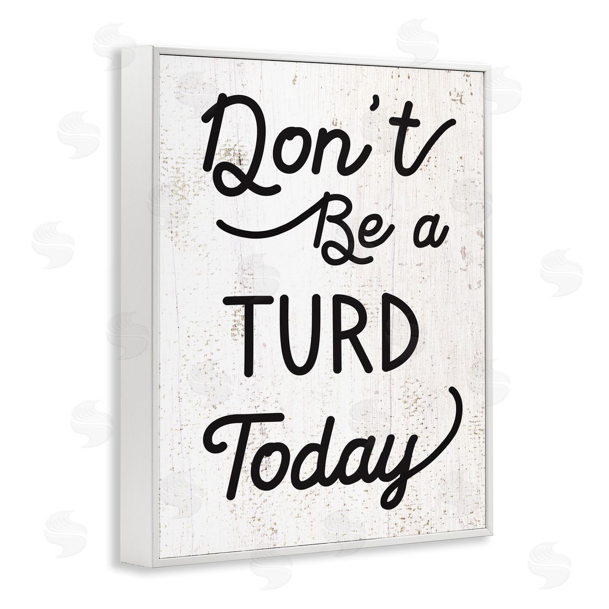 Stupell Studio Don't Be A Turd Funny Distressed White Framed Giclee Wall Art