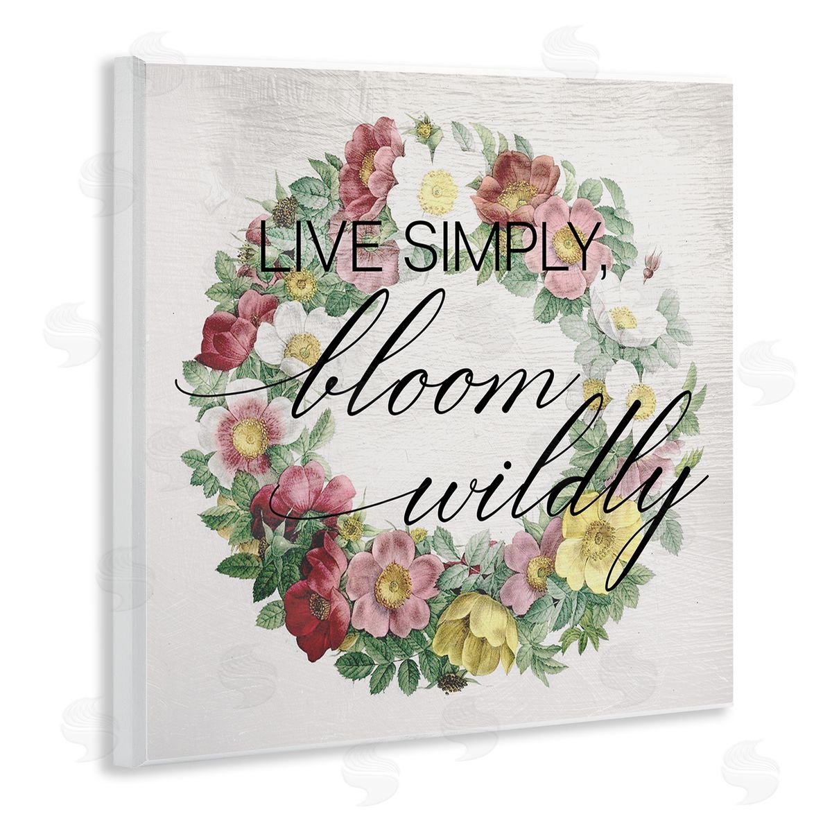 Stupell Studio Live Simply Bloom Wildly Floral Wreath Wall Plaque Art