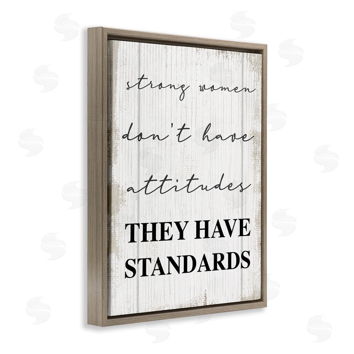 Stupell Studio Strong Women Have Standards Rustic Brown Floater Frame Canvas Art