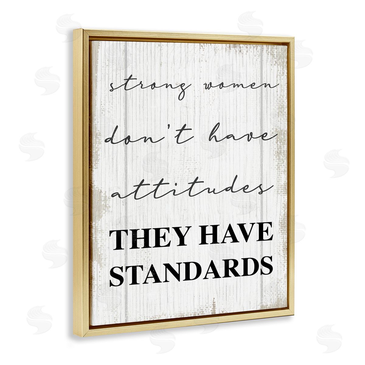 Stupell Studio Strong Women Have Standards Rustic Gold Floater Frame Canvas Art
