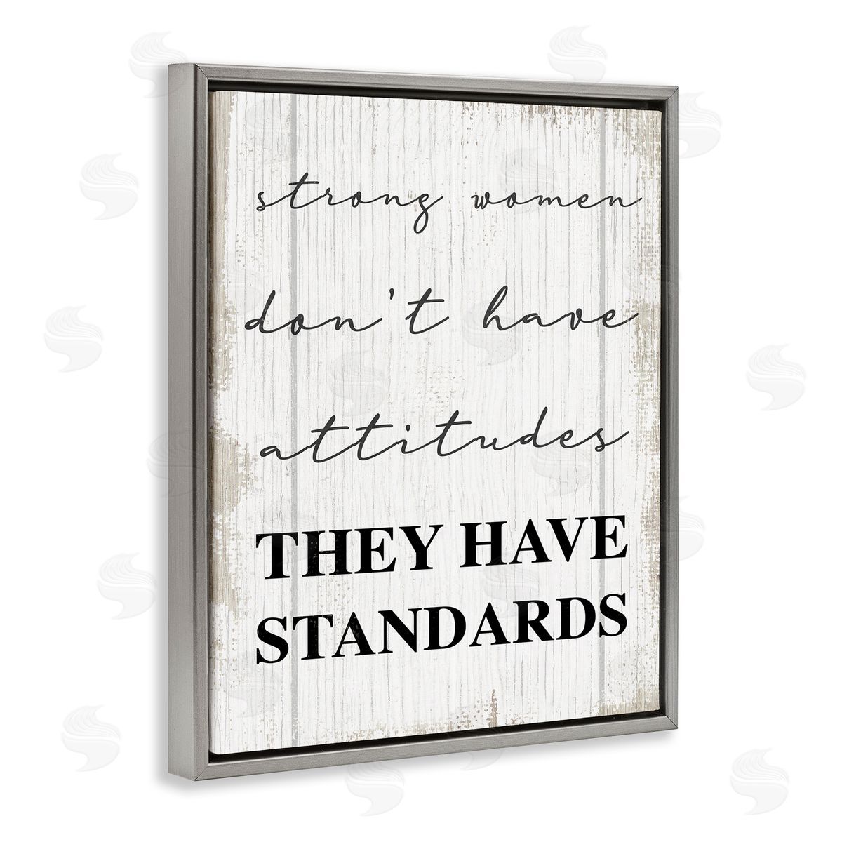 Stupell Studio Strong Women Have Standards Rustic Gray Floater Frame Canvas Art