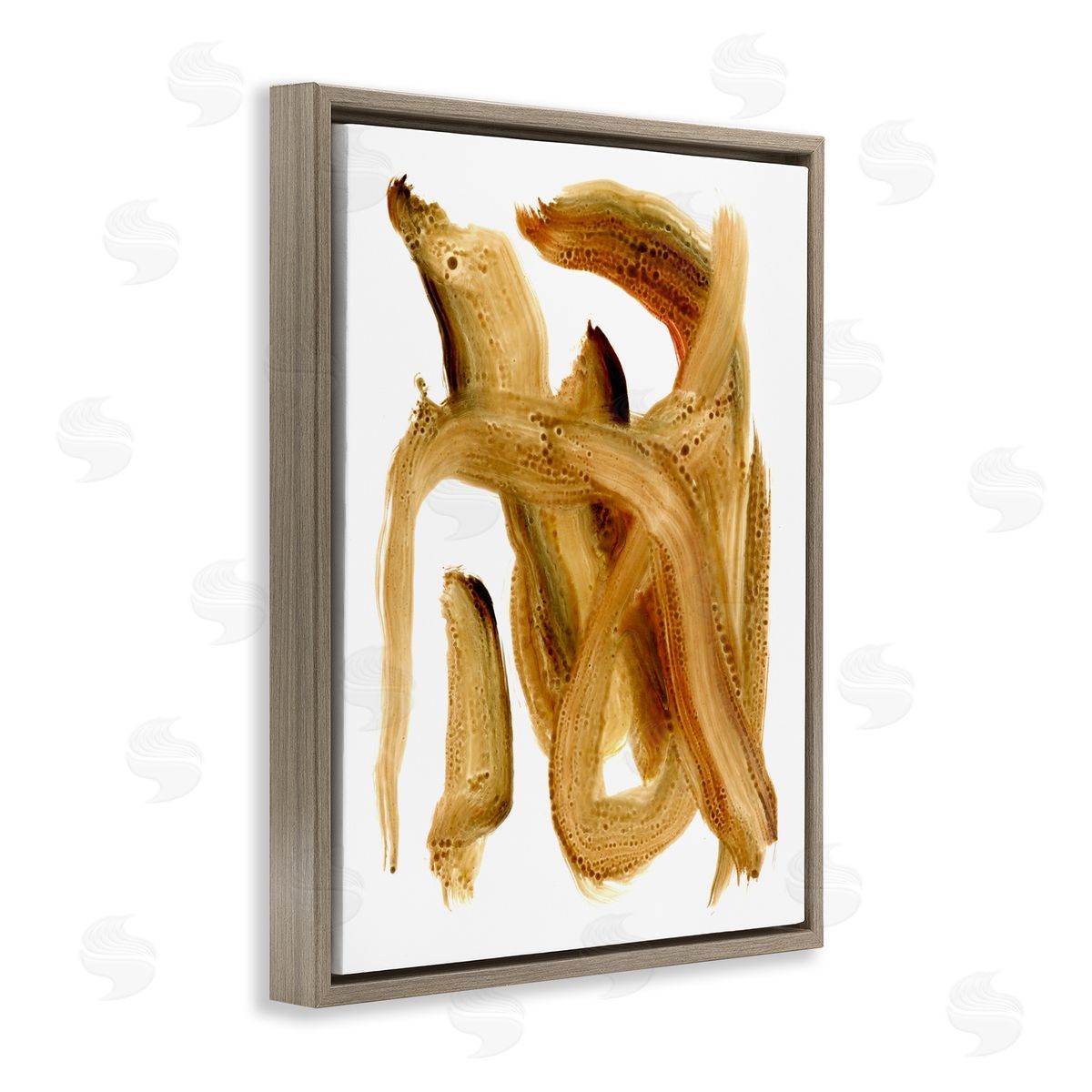 Stupell Studio Abstract Brush Stroke Brown Brown Floater Frame Canvas Art