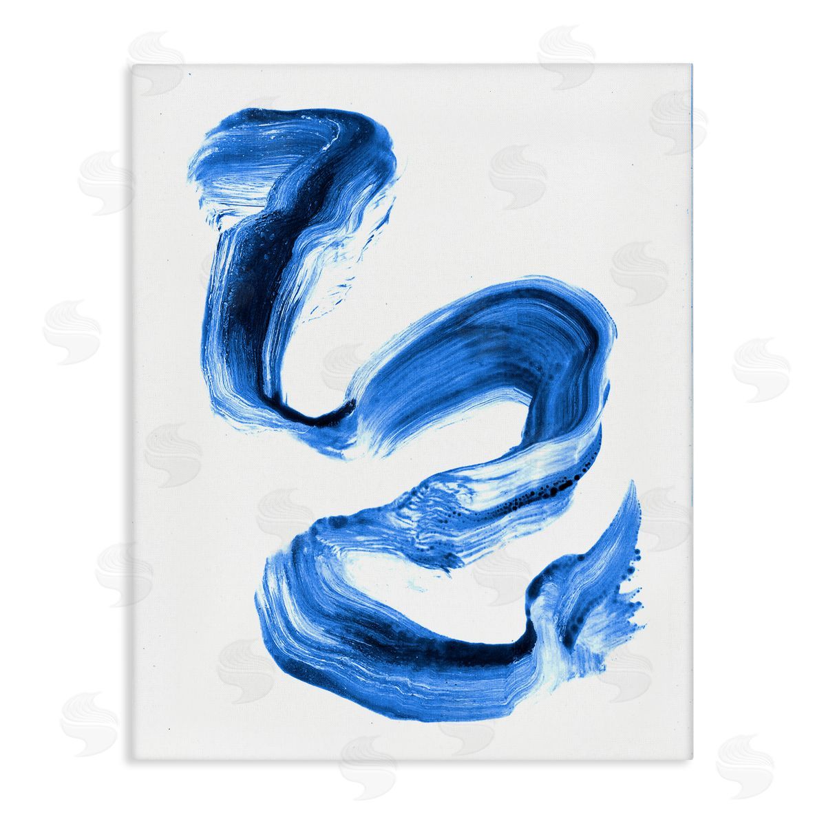 Stupell Studio Fluid Blue Paint Stroke Design Canvas Wall Art