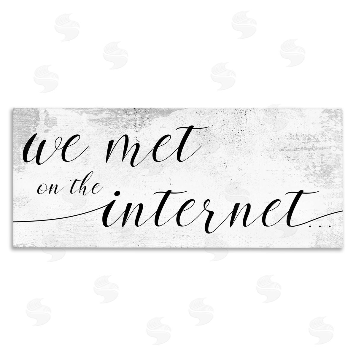 Stupell Studio Met on Internet Distressed Design Canvas Wall Art