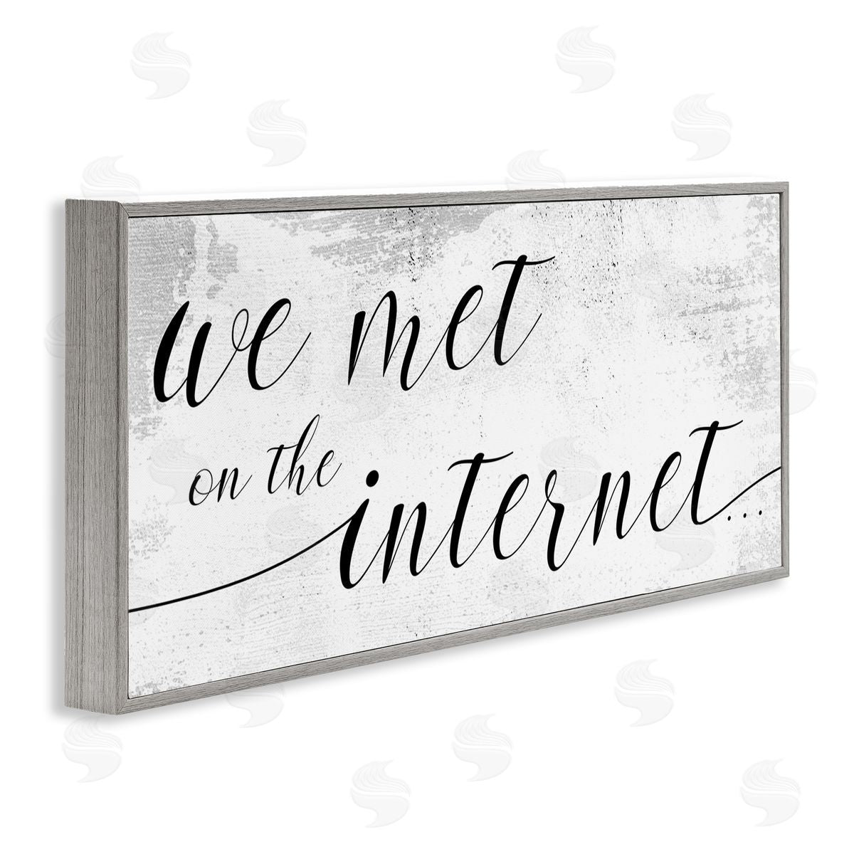 Stupell Studio Met on Internet Distressed Design Gray Framed Giclee Wall Art