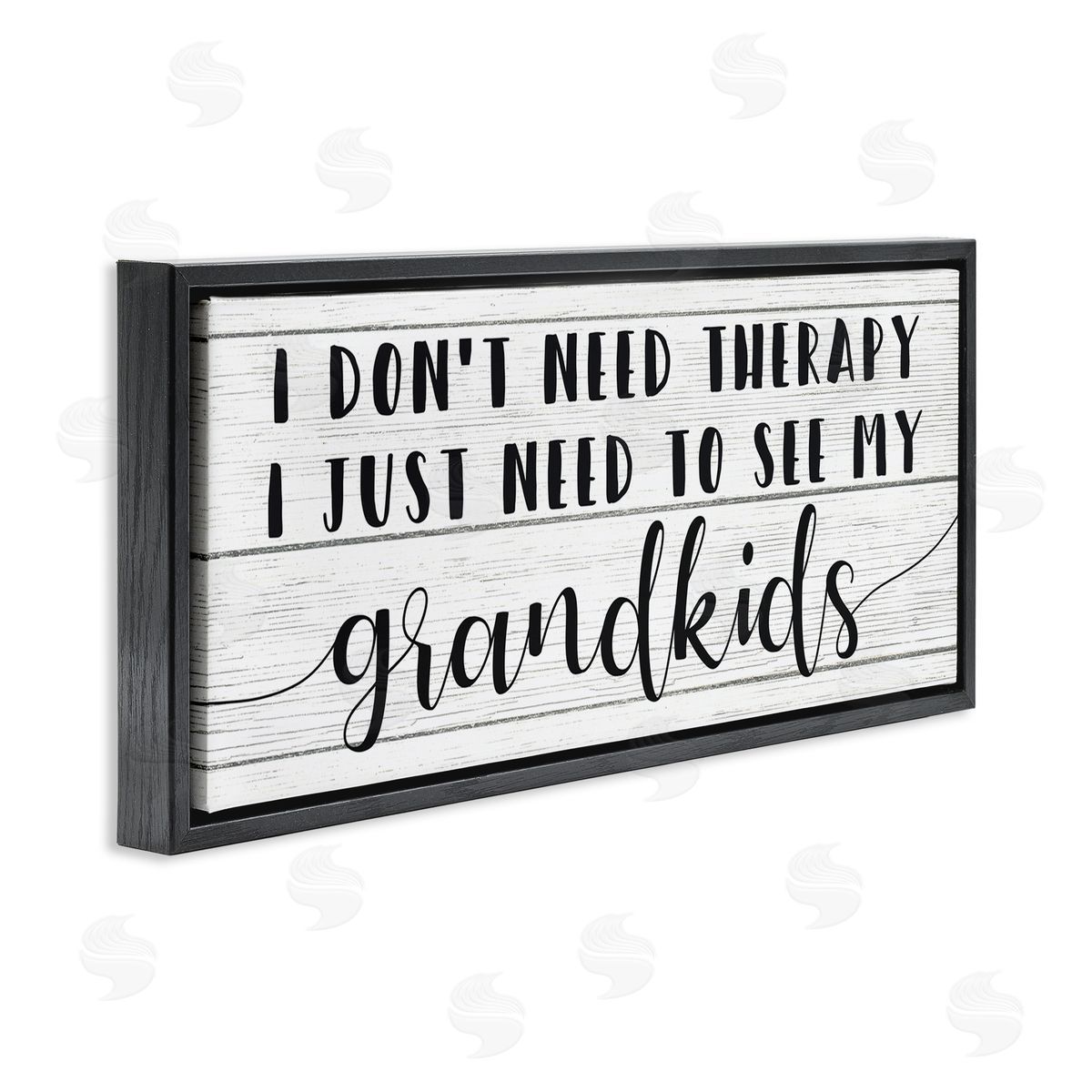 Stupell Studio Need My Grandkids Funny Therapy Reference Black Floater Frame Canvas Art