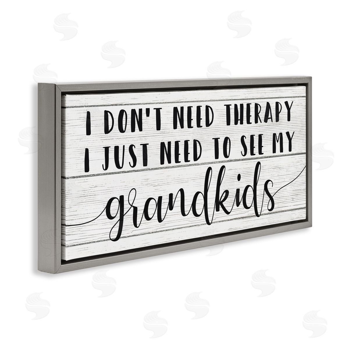Stupell Studio Need My Grandkids Funny Therapy Reference Gray Floater Frame Canvas Art