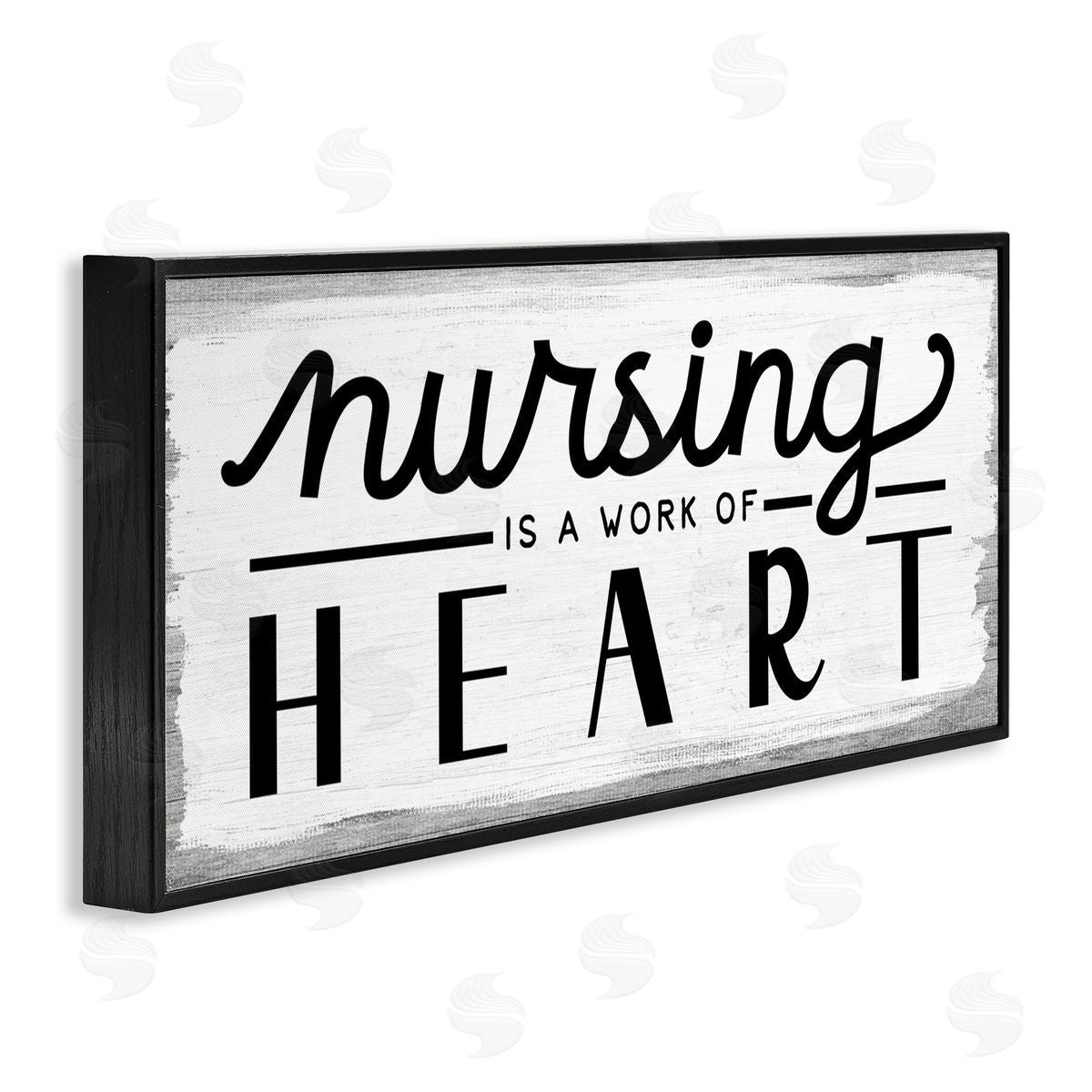 Stupell Studio Nursing Work of Heart Sign Black Framed Giclee Wall Art