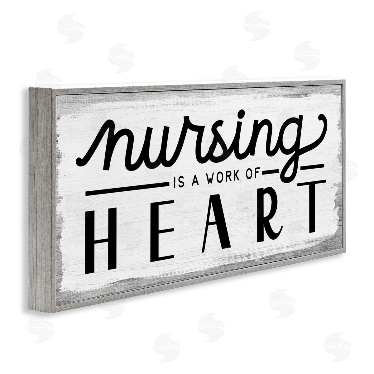 Stupell Studio Nursing Work of Heart Sign Gray Framed Giclee Wall Art